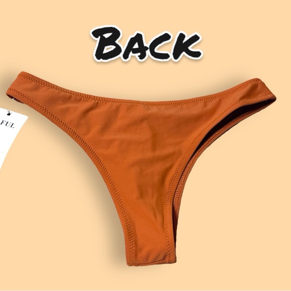 NWT Zaful Bandeau Top Cheeky Bottom Bikini in Copper. Size Medium 👙☀️👙 - Picture 3 of 11
